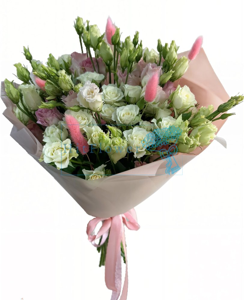 Букет цветов Акварельная мечта Букет цветов из: Розы и Лизиантусы